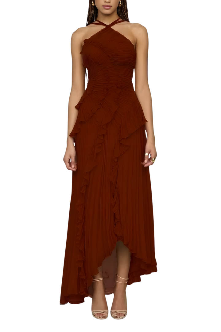 AMY™ – Sexy Ruffle Halter A-Line Dress