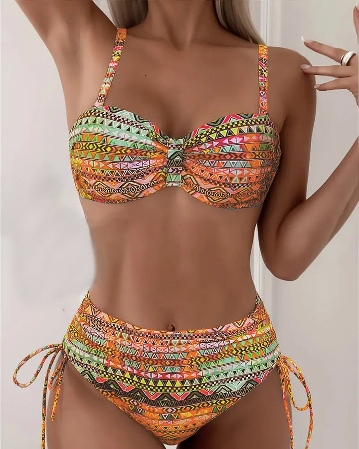 Sexy Ethnic Print Bikini Set