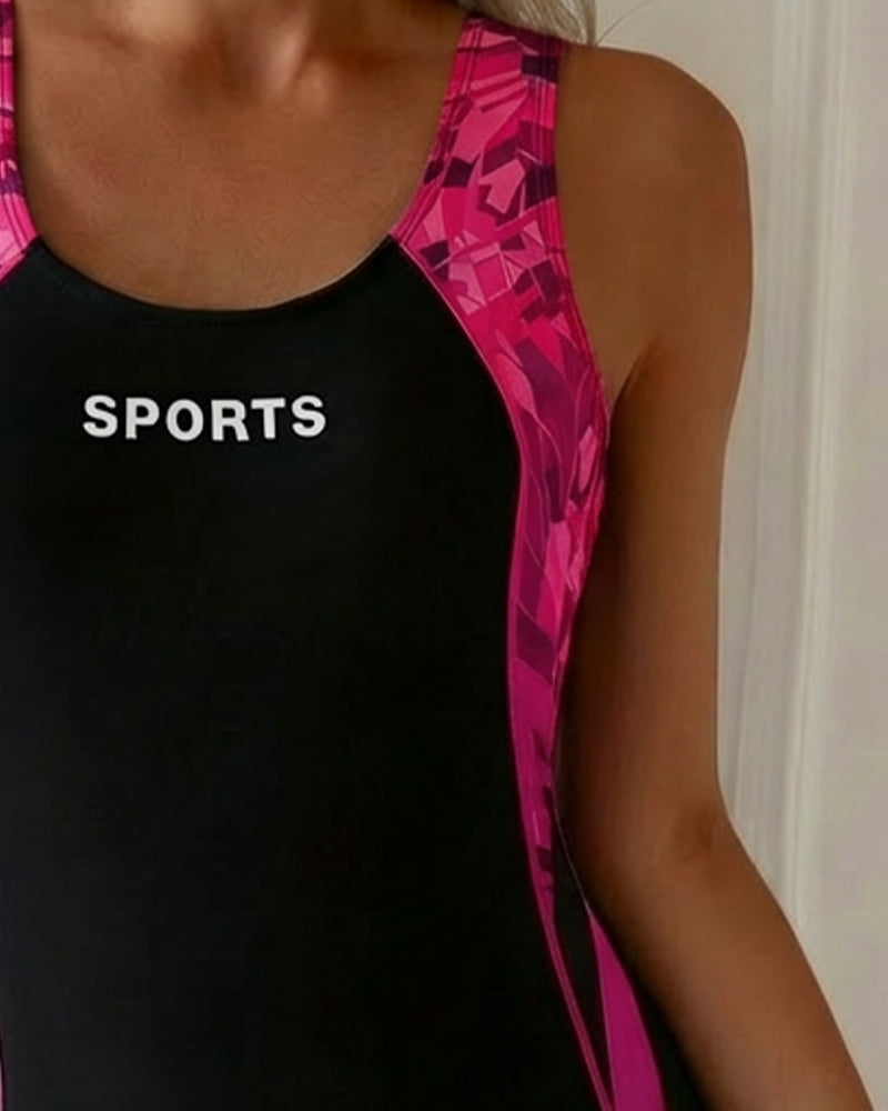 One-Piece Bathing Suit Flat Angle Sports Tank Top