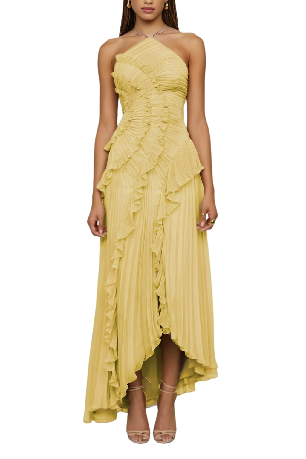 AMY™ – Sexy Ruffle Halter A-Line Dress